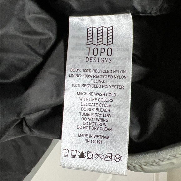 Topo Designs Men’s Global Puffer Gray Pullover Jacket XXL - Picture 6 of 7